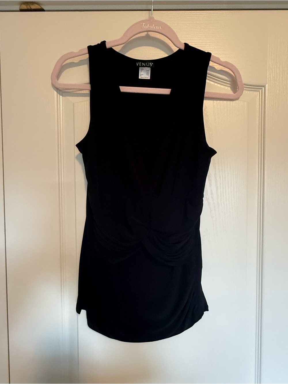 VENUS Black Sleeveless Twist-Waist Tank Top